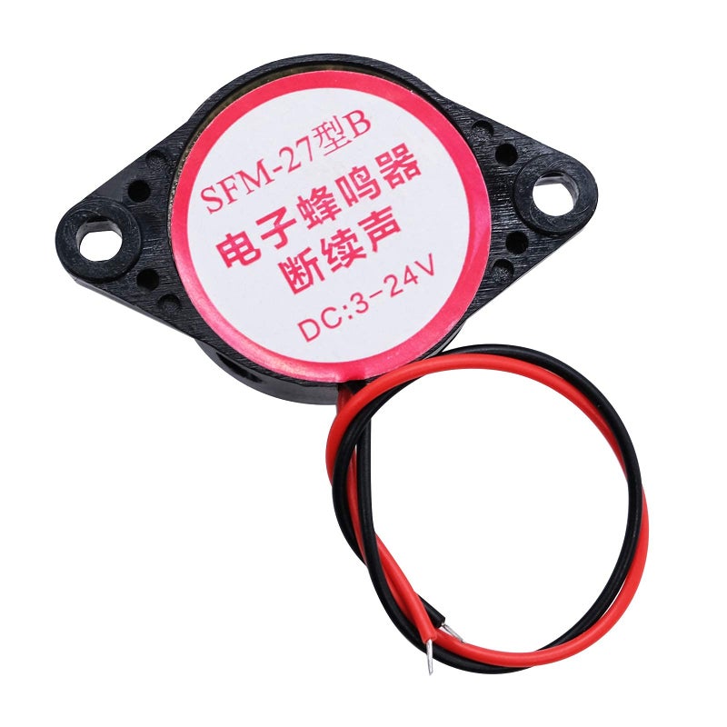 mxuteuk 6pcs DC 3-24V Wired Electronic Buzzer Alarm Sounder Speaker Intermittent Beep Tone SFM-27-II - Image 3
